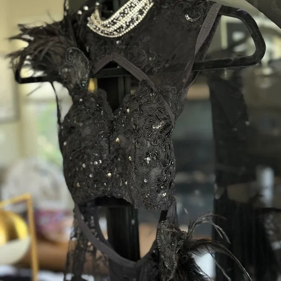 ⭐️🎹Custom Black Leotard Jazz Dance Costume or Chicago Halloween costume👠 - Picture 3 of 14